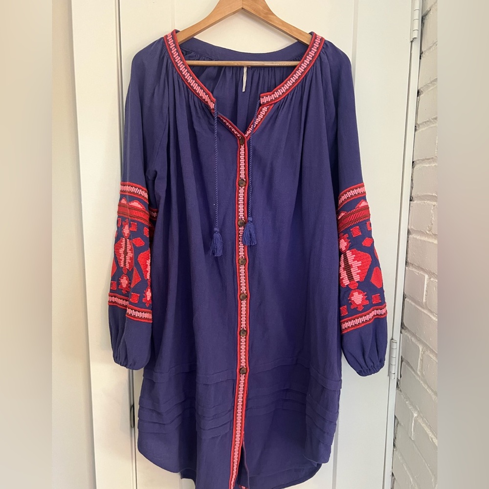Free People purple wide sleeve dress